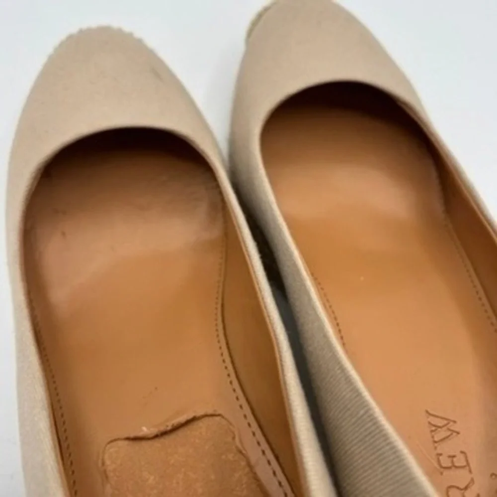 J.Crew Espadrille Wedges Women Sz 9.5 Beige Canvas Jute Summer Shoes